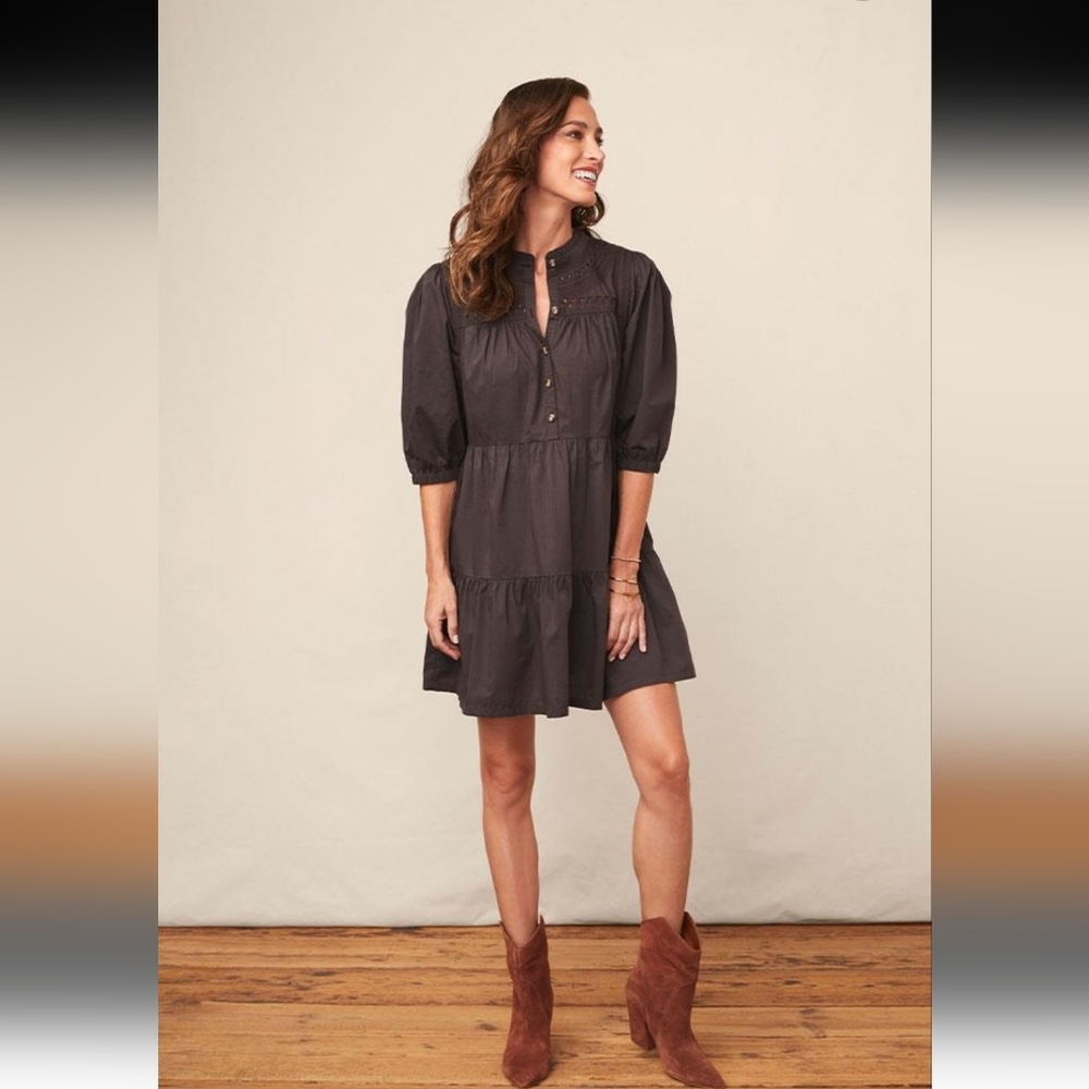 NWT Matilda Jane Midnight Sky Button Front Tiered Dress